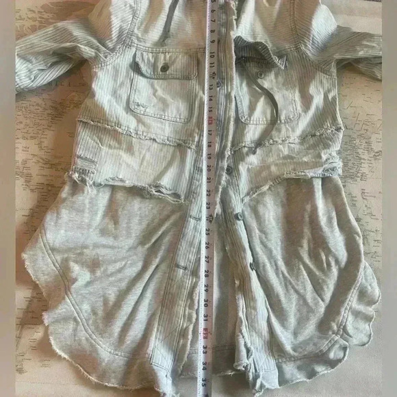 We The Free Okinawa Denim Duster Size XS Free People Hooded Jacket - Picture 14 of 14